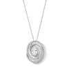 1.50 CT. T.W. Oval Certified Lab-Created Diamond Triple Swirl Frame Pendant in 10K White Gold (F/SI2)