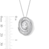 1.50 CT. T.W. Oval Certified Lab-Created Diamond Triple Swirl Frame Pendant in 10K White Gold (F/SI2)