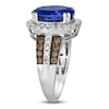 Le Vian® Oval Blueberry Tanzanite® and 0.95 CT. T.W. Diamond Frame Triple Row Ring in 14K Vanilla Gold® - Size 7