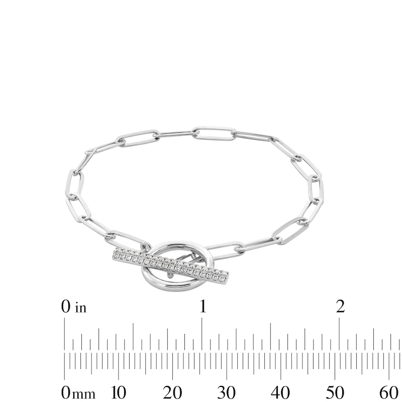 Main Image 3 of 0.25 CT. T.W. Diamond Toggle Bracelet in Sterling Silver