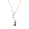 Thumbnail Image 1 of Le Vian® 0.45 CT. T.W. Chocolate Ombré Diamonds® Journey Curved Pendant in 14K Strawberry Gold® - 20&quot;