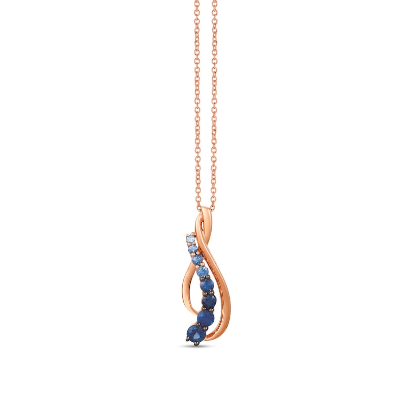 Main Image 1 of Le Vian® Denim Ombré® Journey Curved Pendant in 14K Strawberry Gold®