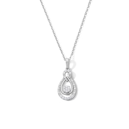 0.145 CT. T.W. Multi-Diamond Double Teardrop Pendant in Sterling Silver