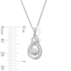 Thumbnail Image 3 of 0.145 CT. T.W. Multi-Diamond Double Teardrop Pendant in Sterling Silver