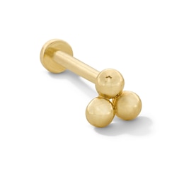 Polished Ball Trio Single Cartilage Stud Earring in Hollow 14K Gold