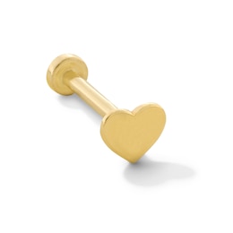 Polished Heart Single Cartilage Stud Earring in Hollow 14K Gold