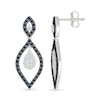 0.45 CT. T.W. Black and White Diamond Marquise Drop Dangle Earrings in Sterling Silver