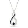 0.23 CT. T.W. Black and White Diamond Infinity Pendant in Sterling Silver