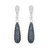 0.45 CT. T.W. Black and White Diamond Double Teardrop Earrings in Sterling Silver