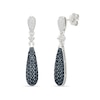 0.45 CT. T.W. Black and White Diamond Double Teardrop Earrings in Sterling Silver