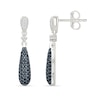 0.45 CT. T.W. Black and White Diamond Double Teardrop Earrings in Sterling Silver