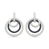 Thumbnail Image 1 of 0.18 CT. T.W. Black Diamond Triple Circle Drop Earrings in Sterling Silver