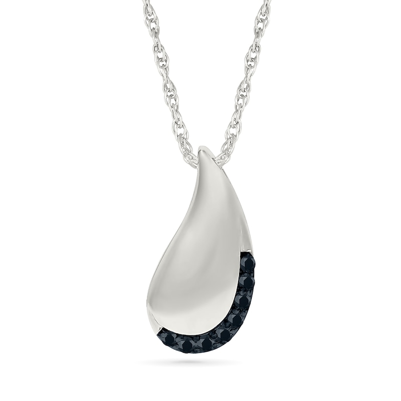 0.04 CT. T.W. Black Diamond Teardrop Pendant in Sterling Silver