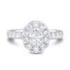 1.95 CT. T.W. Oval Diamond Frame Engagement Ring in 14K White Gold