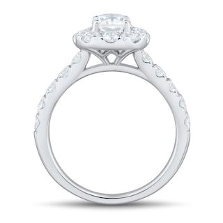 1.95 CT. T.W. Oval Diamond Frame Engagement Ring in 14K White Gold