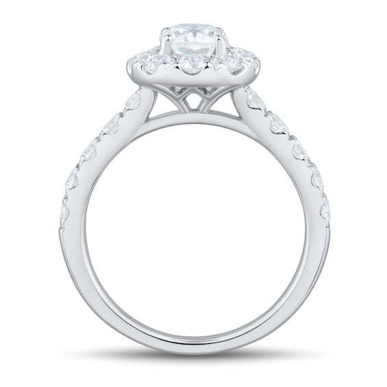 1.95 CT. T.W. Oval Diamond Frame Engagement Ring in 14K White Gold