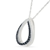 0.23 CT. T.W. Black and White Diamond Interlocking Teardrop Pendant in Sterling Silver