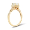 Thumbnail Image 2 of 0.95 CT. T.W. Oval Diamond Frame Twist Shank Engagement Ring in 14K Gold