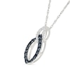 0.23 CT. T.W. Black and White Diamond Interlocking Marquise Drop Pendant in Sterling Silver