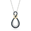 0.37 CT. T.W. Black and White Diamond Infinity Heart Pendant in Sterling Silver and 10K Gold