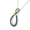 Thumbnail Image 2 of 0.37 CT. T.W. Black and White Diamond Infinity Heart Pendant in Sterling Silver and 10K Gold