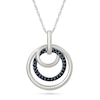 0.115 CT. T.W. Black Diamond Triple Circle Pendant in Sterling Silver