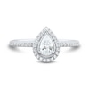 Thumbnail Image 3 of 0.45 CT. T.W. Pear-Shaped Diamond Frame Vintage-Style Engagement Ring in 14K White Gold