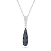 0.29 CT. T.W. Black and White Diamond Double Teardrop Pendant in Sterling Silver