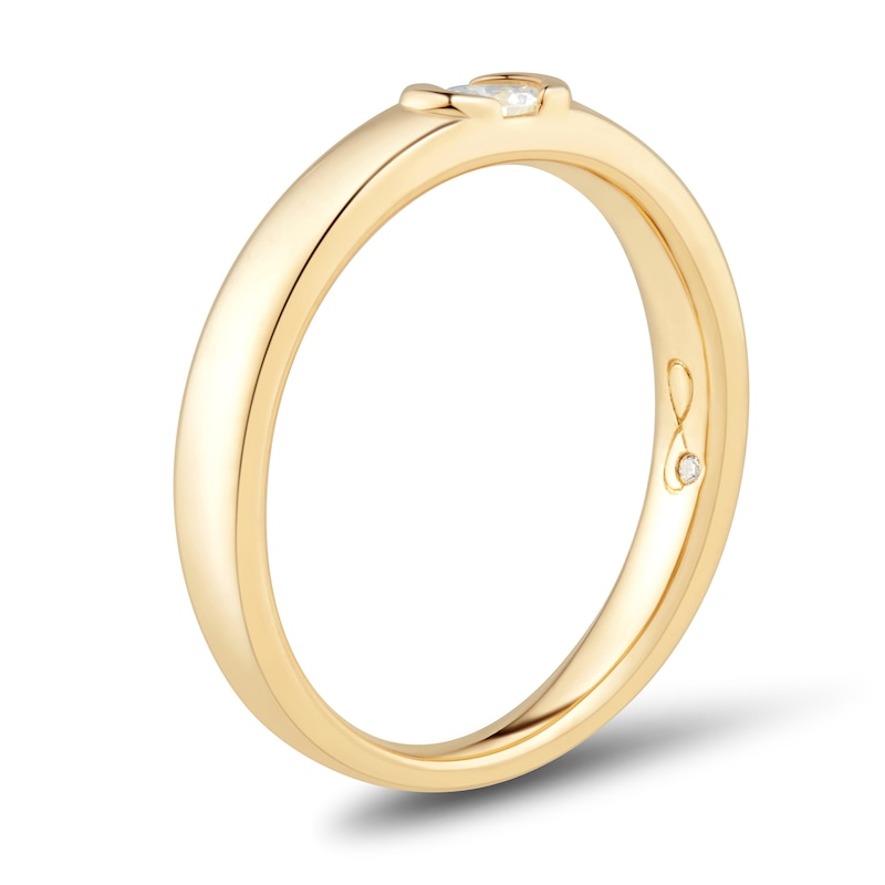 Main Image 2 of 0.23 CT. Oval Diamond Solitaire Anniversary Band in 14K Gold