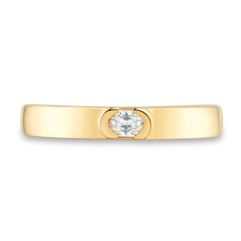 Main Image 3 of 0.23 CT. Oval Diamond Solitaire Anniversary Band in 14K Gold