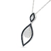 0.37 CT. T.W. Black and White Diamond Marquise Drop Dangle Pendant in Sterling Silver