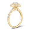 0.95 CT. T.W. Diamond Double Cushion Frame Engagement Ring in 18K Gold