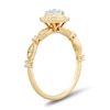 Thumbnail Image 2 of 0.23 CT. T.W. Princess-Cut Diamond Cushion Frame Art Deco Vintage-Style Engagement Ring in 10K Gold