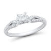 Thumbnail Image 1 of 0.45 CT. T.W. Princess-Cut Diamond Collar Loop Shank Engagement Ring in 14K White Gold