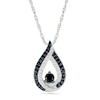 0.29 CT. T.W. Black and White Diamond Teardrop Pendant in Sterling Silver