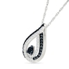 0.29 CT. T.W. Black and White Diamond Teardrop Pendant in Sterling Silver