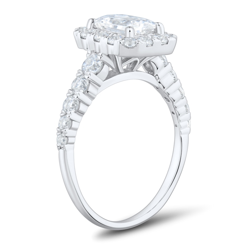 1.95 CT. T.W. Emerald-Cut Diamond Frame Engagement Ring in 14K White Gold