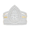 Thumbnail Image 1 of 1.95 CT. T.W. Pear-Shaped Multi-Diamond Double Frame Triple Row Split Shank Bridal Set in 10K Gold