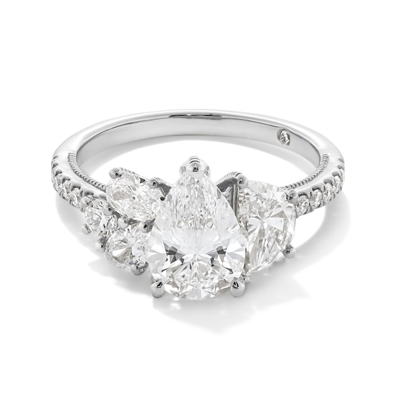 Emmy London 2.50 CT. T.W. Multi-Shaped Certified Lab-Created Diamond Engagement Ring in 18K White Gold (F/VS2)