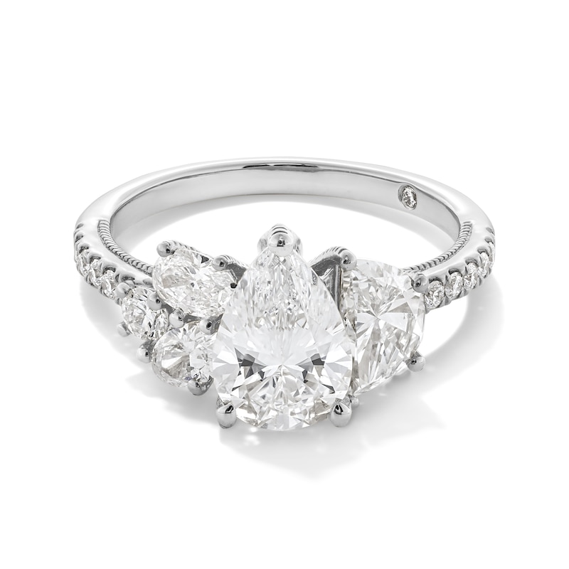 Main Image 1 of Emmy London 2.50 CT. T.W. Multi-Shaped Certified Lab-Created Diamond Engagement Ring in 18K White Gold (F/VS2)