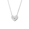 0.05 CT. Certified Lab-Created Diamond Solitaire "MOM" Heart Necklace in Sterling Silver (I/I1)