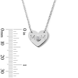 0.05 CT. Certified Lab-Created Diamond Solitaire "MOM" Heart Necklace in Sterling Silver (I/I1)