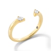 Thumbnail Image 3 of Vera Wang Love Collection 0.145 CT. T.W. Pear-Shaped Diamond Open Shank Band in Sterling Silver with 14K Gold Plate