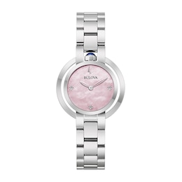 Ladies' Bulova Rubaiyat Watch with Pink Mother-of-Pearl Dial (Model: 96L338)