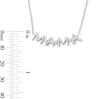 0.085 CT. T.W. Certified Lab-Created Diamond "MAMA" Necklace in Sterling Silver (I/SI2) - 17"