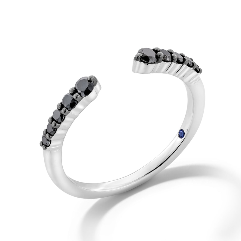 Main Image 3 of Vera Wang Love Collection 0.23 CT. T.W. Black Diamond Graduated Open Shank Band in Sterling Silver