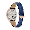 Thumbnail Image 3 of Ladies' Bulova Sutton Rose-Tone IP Blue Leather Strap Automatic Watch with Mother-of-Pearl Dial (Model: 97L180)