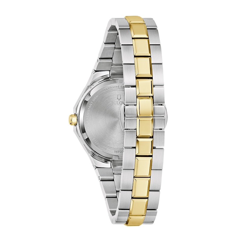 Main Image 3 of Ladies' Bulova Classic Prestige Diamond Accent Two-Tone IP Watch with Mother-of-Pearl Dial (Model: 98P234)