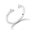 Thumbnail Image 3 of Vera Wang Love Collection 0.145 CT. T.W. Pear-Shaped Diamond Open Shank Band in Sterling Silver