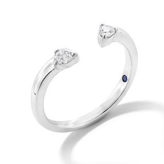 Vera Wang Love Collection 0.145 CT. T.W. Pear-Shaped Diamond Open Shank Band in Sterling Silver